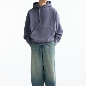 Großhandel 100% Baumwolle Herren Oversize Pullover Hoodie in Lila-Nebel-Farbe, Thermo-Winterstil, Einfarbiges Muster, Individueller Logodruck - Product Image 5