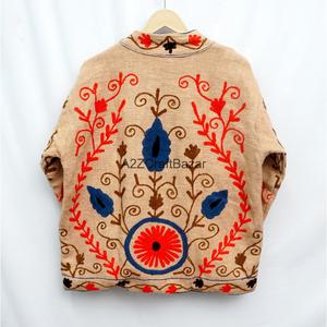 Veste d'hiver en coton brodée à la main, matelassée, à fleurs, avec doublure en coton respirant, pour femme - Product Image 6