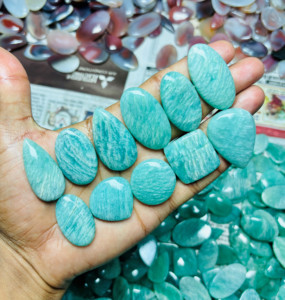 Cabujón de Amazonita Natural de Grado AAA, Piedra Preciosa Suelta Mixta Hecha a Mano para Joyería, ASHU GEMS - Product Image 1