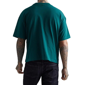 T-shirt en coton tricoté surdimensionné pour homme, décontracté, à manches courtes, col doux, respirant, léger, confortable, élégant, pour la gym - Product Image 2