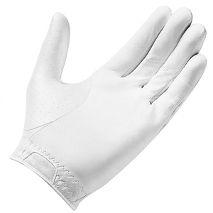 Gant de golf en cuir véritable respirant de qualité supérieure, à enfiler, unisexe, blanc et gris - Product Image 4