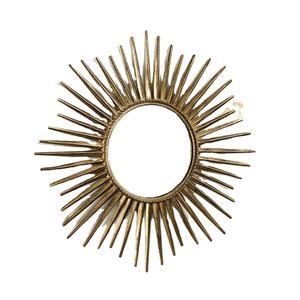 Miroir à cadre en métal tournesol Miroir mural décoratif Miroir élégant à finition dorée pour la décoration intérieure de la maison - Product Image 1