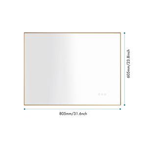 กระจกโต๊ะเครื่องแป้งในห้องน้ำ LED 32X24นิ้วพร้อมไฟติดผนังด้านหลังหน่วยความจำกันหมอกกระจกโต๊ะเครื่องแป้งขนาดใหญ่ปรับได้ - Product Image 5