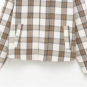 Style Spring New Casual Varsity <b>Jacket</b> With Turn-Down Collar Sub-Lapel Cape Style Custom Women British Style Plaid Cape <b>Jacket</b> - Product Image 5