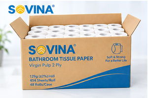 Papel Higiénico para Baño, Pulpa Virgen, 2 Capas, 129g (50m * 107mm), 454 Hojas/Rollo x 48 Rollos/Caja - Product Image 5