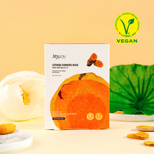 Masque facial en feuille de Tencel végétalien JEJUON Cutera au curcuma 4 espèces, K-Beauty coréen, éclaircissant, hydratant, antioxydant, apaisant - Product Image 5