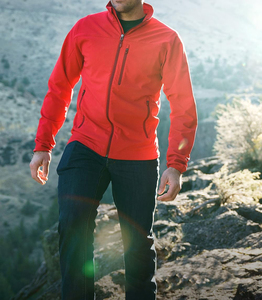 Veste en polaire rouge pour homme, fermeture éclair intégrale, col montant, coupe-vent, vêtement décontracté d'automne, coupe régulière, matière polyester - Product Image 5