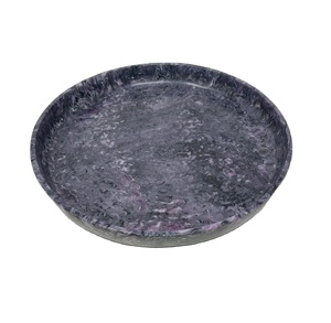 Bol et plat décoratifs en résine écologique de fabrication artisanale de couleur noire polie, très vendus, d'origine indienne, pour une utilisation en fête, fabriqués en Inde - Product Image 1