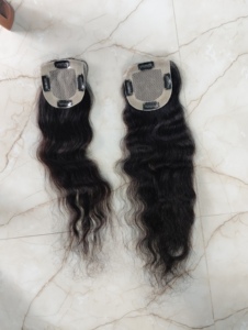 Extensiones de Cabello Natural Indio Remy de Alta Calidad con Base de Seda de Estilo Liso y Nudos Invisibles para Peluquín de Mujer - Product Image 2