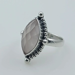 Rose <b>Quartz</b> Marquise 925 Sterling Silver Jewelry gift for her <b>Ring</b> bezel setting Handmade Rose <b>Quartz</b> Jewelry - Product Image 3