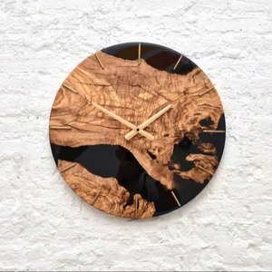 Wood & resin <b>wall</b> <b>clock</b> Unique <b>wall</b> <b>clock</b> Rustic <b>clock</b> Epoxy resin wood Modern home <b>decor</b> Housewarming gift Wedding gift - Product Image 1