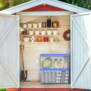 Contenitore di Stoccaggio HI-RISE da 113 Quarti con Coperchio Blu, in Plastica Trasparente, Confezione da 2 - Product Image 2