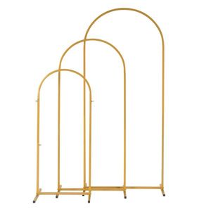 Arco de Boda de Hierro Forjado Dorado de Tres Piezas (5.9ft+4.9ft+3.9ft) - Product Image 1