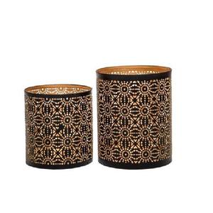 Ensemble de 2 lanternes porte-bougies rondes dorées, design tendance, pour décoration intérieure, taille personnalisable, best-seller - Product Image 6
