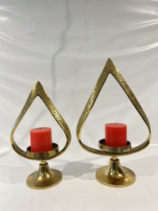 Ensemble de porte-bougies en aluminium de luxe, élégants supports décoratifs pour bougies pour mariage, fête, banquet, décoration de table - Product Image 1