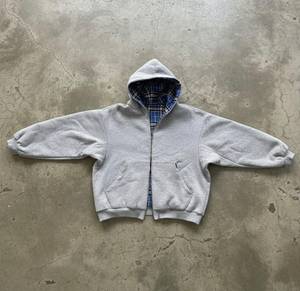 เสื้อผ้าแฟชั่นสตรีทแวร์แบบซิป 2 in 1 ผลิตตามสั่ง (OEM) ผ้าฟลานเนลแบบกลับด้านได้ คอลเลคชั่นฤดูใบไม้ร่วง ซิปหนา ทนทานต่อการยับ 100% ผ้าฝ้าย - Product Image 4