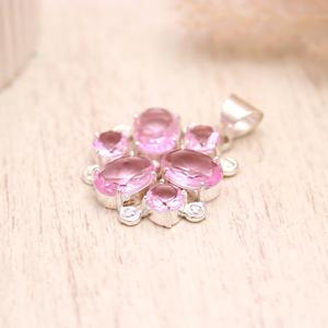 Kunzite Pendant Sterling Silver, Pink Gemstone <b>Necklace</b>, October Birthstone Jewelry, Gift for Her - Product Image 1