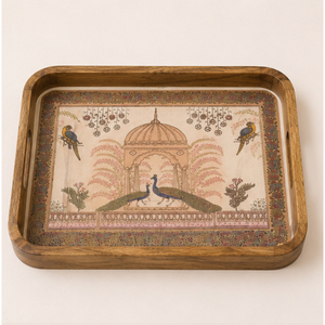 Premium Handcrafted Eco-friendly Modern Floral Wooden Serving Tray Decorative Platter for Wedding <b>Home</b> Decor - Product Image 3