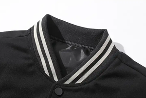 2024 Custom High Quality Unisex Light Grey Varsity Baseball <b>Jacket</b> Stand Cartoon Print Breathable Knitted Sheep Fur Eco-Friendly - Product Image 3
