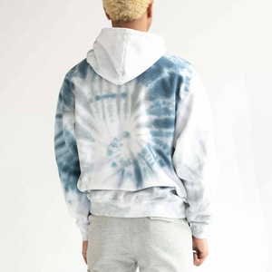 Sweat à capuche réversible personnalisé pour homme, en molleton tie-dye, à manches régulières, pour le printemps, sans doublure, tricoté, avec cordon de serrage et poches - Product Image 2