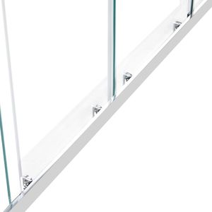 Porte de douche semi-cadre semi-encadrée étanche en verre trempé transparent de 6 mm (1/4 po) avec double porte coulissante en verre, 57,8-59 L x 70 H po - Product Image 2