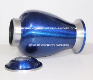 โกศทองเหลืองสำหรับผู้ใหญ่ขี้เถ้ากระดูกสีฟ้า - Product Image 4