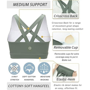 Soutien-gorge de sport pour femme, tissu doux, extensible, respirant, anti-transpiration, séchage rapide, maintien confortable, idéal pour un usage quotidien. - Product Image 6