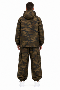 Custom <b>Lightweight</b> Camo Nylon Windbreaker Tracksuit Men’s Hooded <b>jacket</b> for men Utility <b>Jacket</b> and Oversized Cargo Pant Sets OEM - Product Image 3