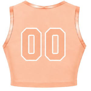 <b>Coral</b> Cheerleading Jersey Sleeveless Crop <b>Top</b> Breathable Sports Uniform Custom Team Performance Athletic Wear Apparel - Product Image 2