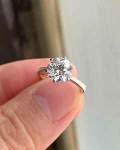 Creative <b>Craft</b> Moissanite Round Cut Diamond Gorgeous <b>Ring</b> Original 925 Silver Fine Modern Style Gift Jewelry For Birthdays party - Product Image 4