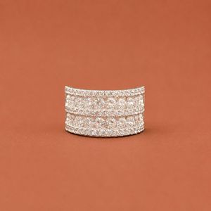 925 <b>Silver</b> Moissanite Round Cut Diamond Half Wide Band <b>Ring</b> For <b>Men</b> - Product Image 1