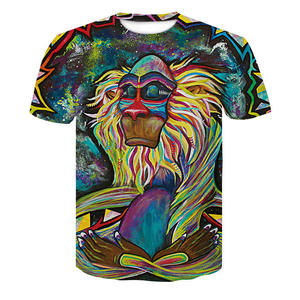 T-shirt à manches courtes pour homme, imprimé photo loup, sublimation, col rond, coupe décontractée, 100% polyester, respirant, design tissé - Product Image 3