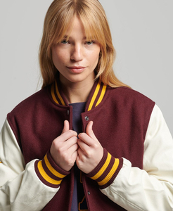 Blouson Bomber en Laine Imprimé Personnalisé pour Femme, Style Universitaire, Hiver, Durable, Tendance, Haute Qualité, Services OEM ODM - Product Image 3
