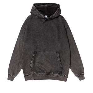 Sweat à capuche tendance en coton 100% teint et lavé, poids lourd 420 g/m², coupe ample pour homme, idéal pour l'hiver, service OEM - Product Image 2