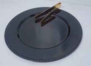 Hot Selling Event Decorative Luxury Elegant Stainless Steel Charger <b>Plates</b> Hammered Design Customized Size - Product Image 2