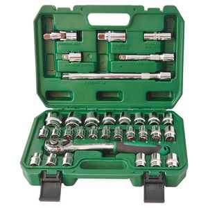Jeu de douilles métriques 32 pièces avec cliquet, rallonges et joint universel pour réparation automobile - Product Image 2