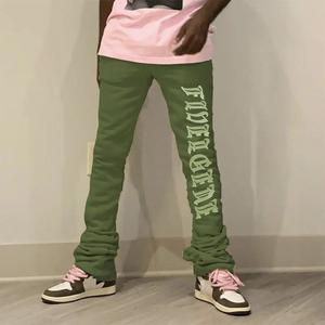 Wholesale Printed Custom Trending Now Jogger Pants Plus Size Men's <b>Split</b> Stack Flare Drawstring Sweatpants Flare Sweatpants - Product Image 5
