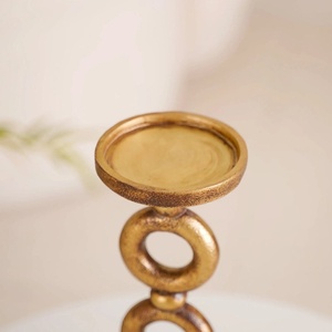 Antique Gold Metal Ring <b>Candle</b> Pillar Holder With Durable Finish Round Shape Modern Design Perfect For Home <b>Gifting</b> And Event - Product Image 4