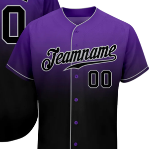 Men Purple Black Gray Fashion Baseball Jersey Button Front Team Shirt Performance <b>Athletic</b> Game Day Practice Sports Uniform Wear - Product Image 2