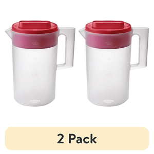 Paquete de 2 Jarras de Plástico Rojo Transparente Simply Pour de 1 Galón - Product Image 1