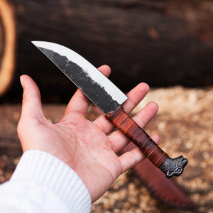 Couteau Seax Viking médiéval forgé à la main en acier au carbone, lame fixe, pour camping, survie, bushcraft, fabrication de logo personnalisé - Product Image 5
