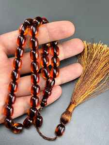 Rosario Religioso Faturan, Tasbih 100% Hecho a Mano con Material de Resina de Alta Calidad, 45 Cuentas, Color Turquesa, Ecológico - Product Image 4