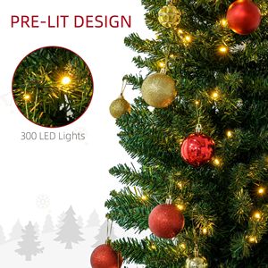Albero di Natale Artificiale Sottile da 2,4 m con Rami Realistici, Luci LED Bianco Caldo, Stile Pencil Tree, Decorazioni Natalizie Verdi - Product Image 5