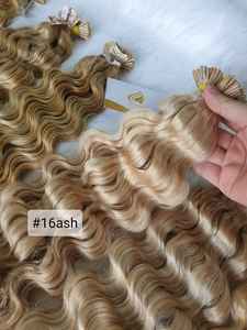 Extensiones de cabello italiano Keratin Flat-Tips 100% Remy Vietnamita Tape Precio al por mayor con estilo de onda de fábrica - Product Image 6