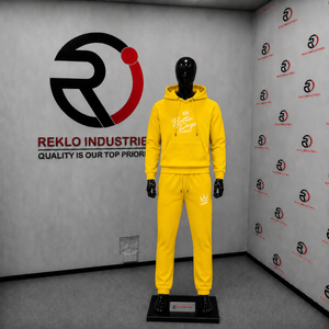 Custom <b>Yellow</b> Tracksuit Men Pullover <b>Hoodie</b> Jogger Pants Set Printed Logo Sportswear Casual Streetwear Wholesale OEM Outfit Set - Product Image 3