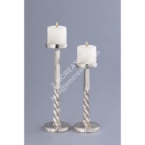 Ensemble de porte-bougies coniques décoratifs en aluminium, design moderne fait main, résistant à la chaleur, écologique, mariage, Noël - Product Image 1