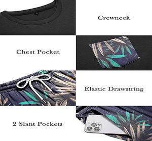 Breathable casual outfit <b>Knitted</b> solid color <b>set</b> Summer comfort wear Crew neck t-shirt shorts Comfortable men's <b>set</b> - Product Image 6
