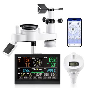 Stazione Meteo Wi-Fi 7-in-1 con Display da 7.5 Pollici, Sensori Wireless Alimentati a Energia Solare, Termometro per Piscina, Pluviometro - Product Image 5
