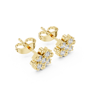 Pendientes de tuerca de estilo coreano de oro de 10 quilates con etiqueta de lujo para mujer, joyería de plata de diseño minimalista - Product Image 5