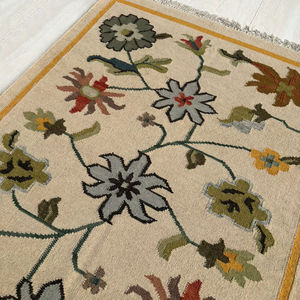 Tapis tissé à la main en laine à motifs abstraits, écologique, adapté aux animaux domestiques, moderne, à poils ras et fins, pour salon - Product Image 6